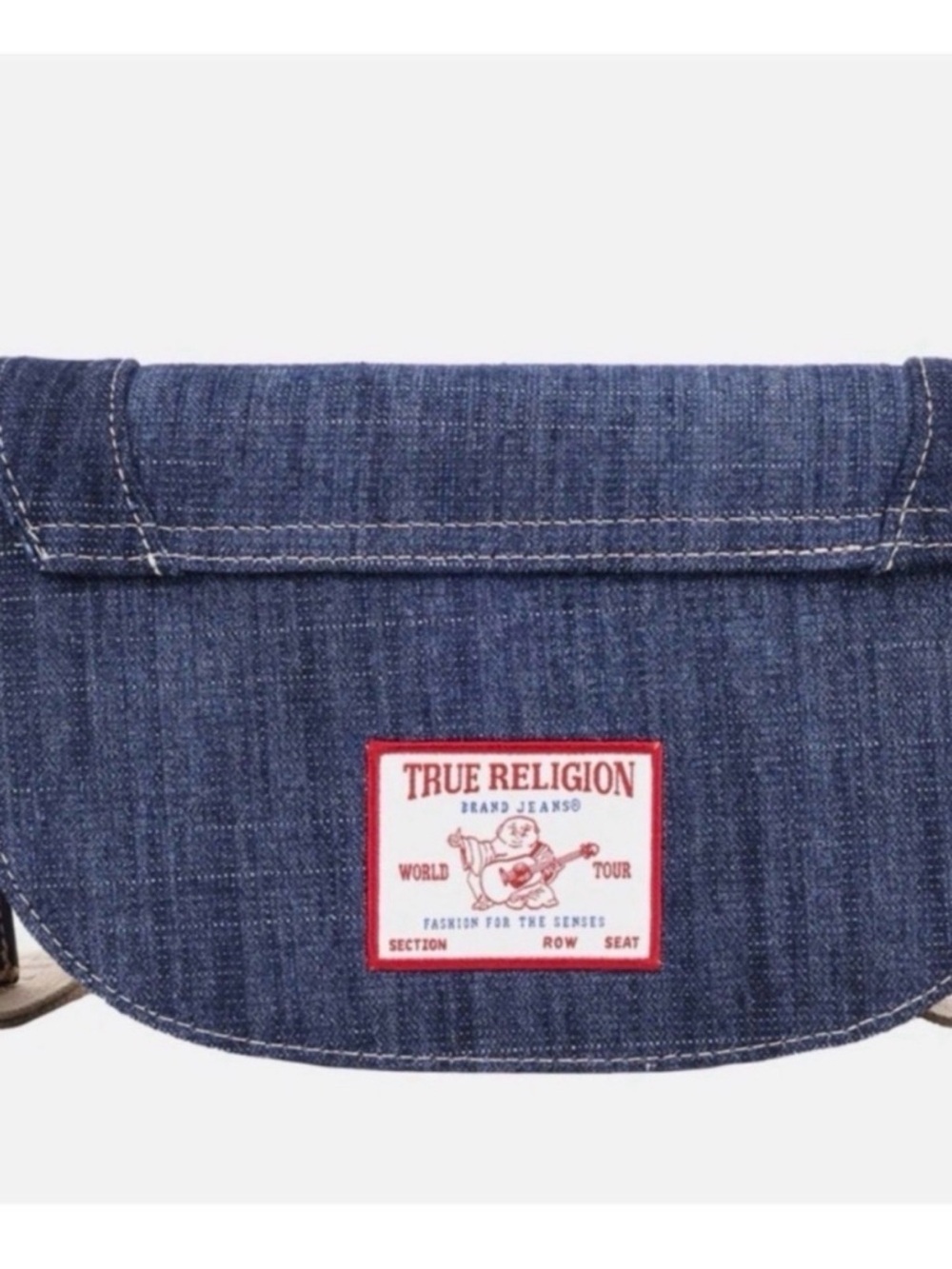 True Religion Dark Blue Denim Crossbody with Embellished Horseshoe - Picture 4 of 12